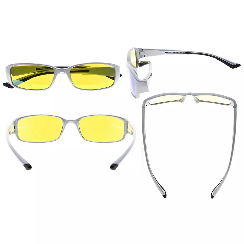 Yellow Tinted Blue Light Blocking Reading Glasses Women Men