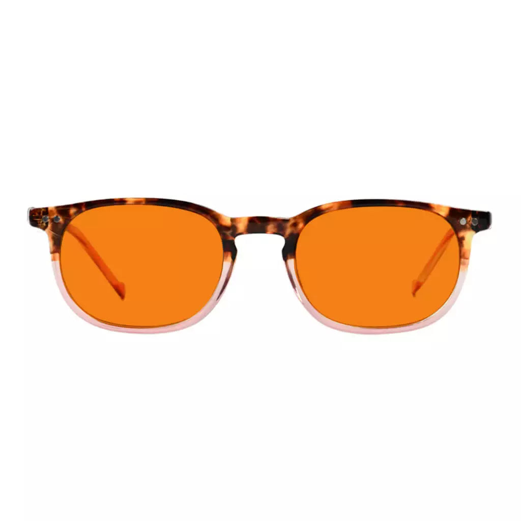 Retro Orange Tinted Blue Light Blocking Reading Glasses Women Men