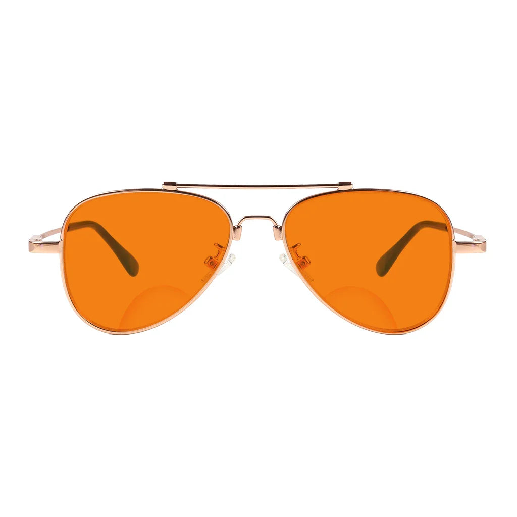 Titanium Orange Tinted Bifocal Reading Glasses for Men