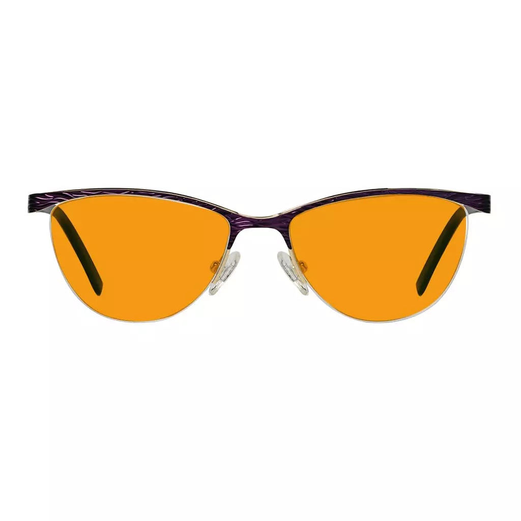 Semi Rimless Blue Light Blocking Glasses Orange Tinted Women