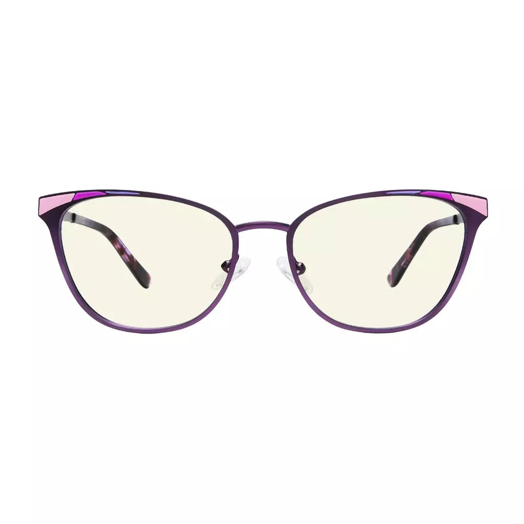 Light Yellow Tinted Butterfly Blue Light Blocking Glasses Women