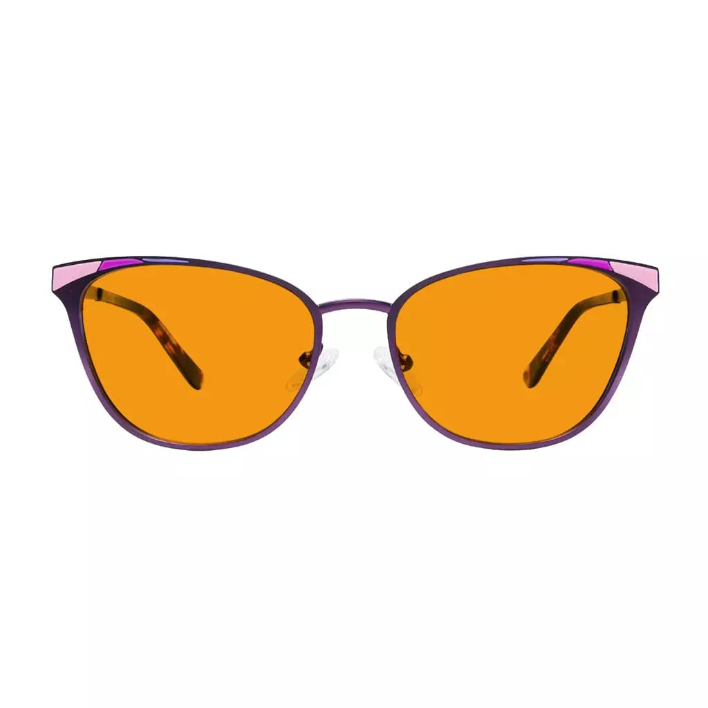 Orange Tinted Butterfly Blue Light Blocking Glasses Women