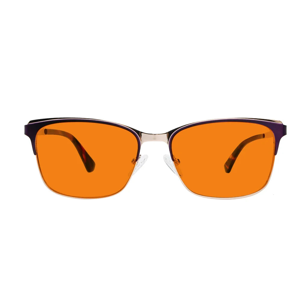 Square Blue Light Blocking Glasses Orange Tinted Women