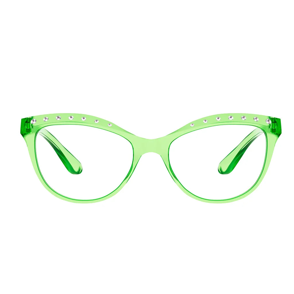 Cat Eye Hexagon Design Rhinestone Design Reading Glasses Women