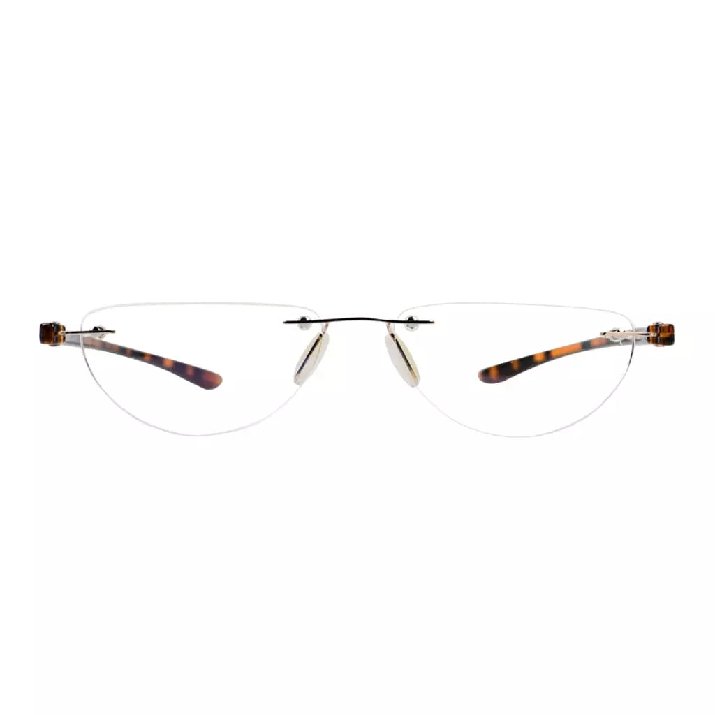 Rimless Reading Glasses Half Moon for Men Women