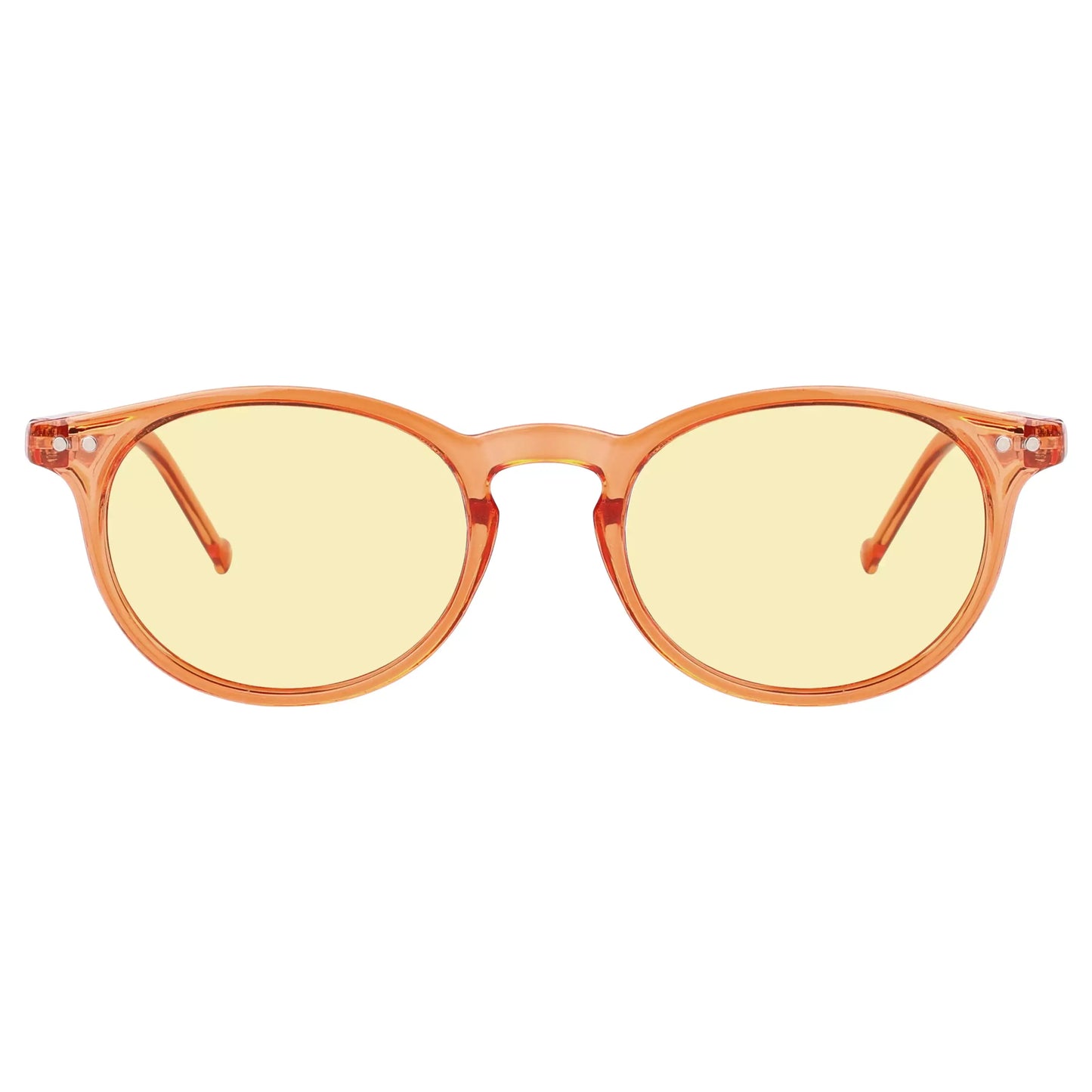 Oval Round Yellow Tinted Blue Light Blocking Eyeglasses For Women