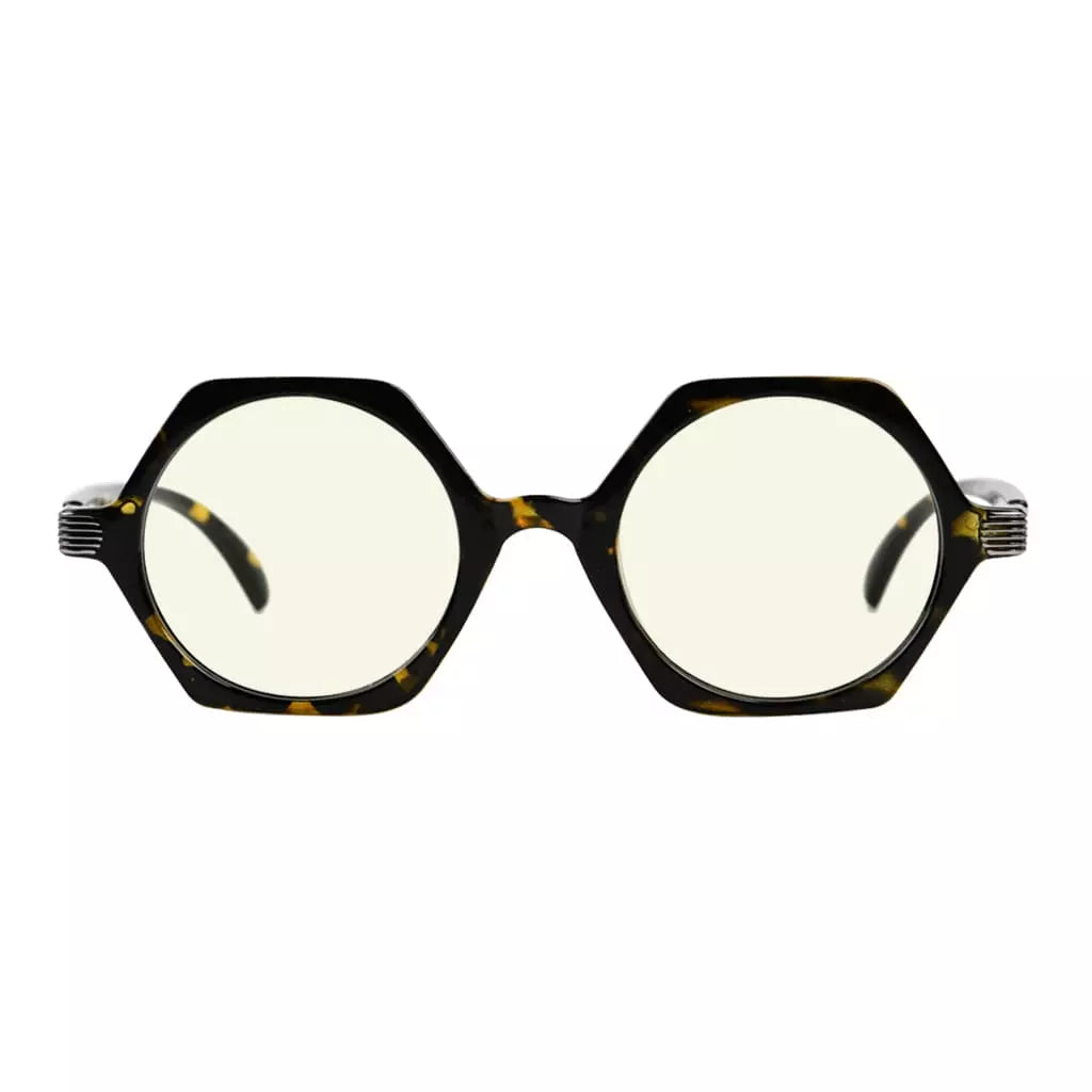 Hexagon Small Blue Light Blocking Reading Glasses for Women