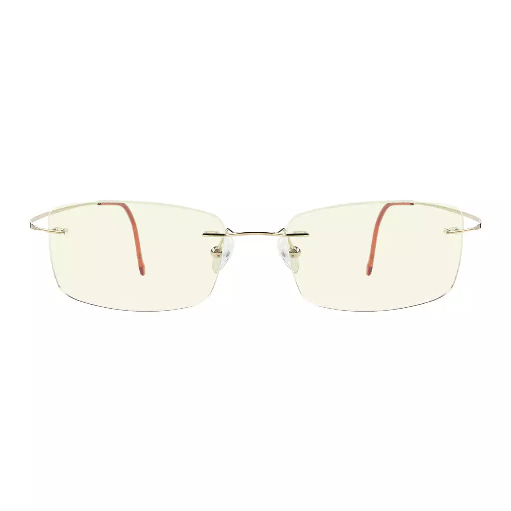Rimless Titanium Blue Light Blocking Reading Glasses for Women Men
