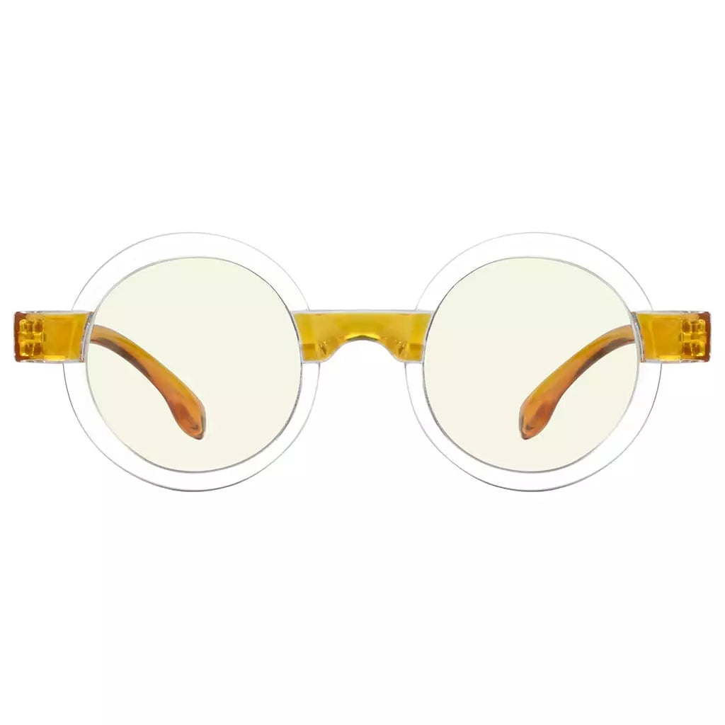 Small Round Blue Light Blocking Reading Glasses Women