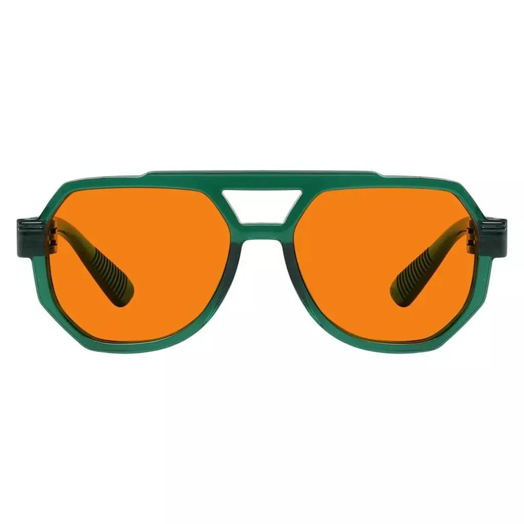 100% Blue Blocking Nighttime Pilot Screwless Eyeglasses NR2309-B98