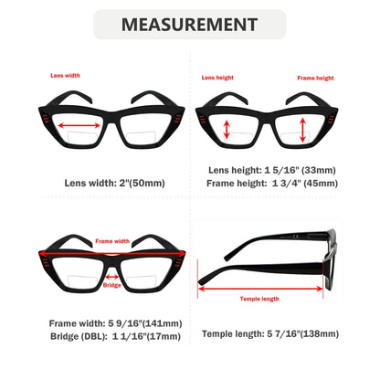 Cat-Eye Bifocal Reading Glasses Momen