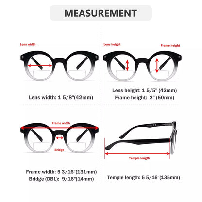 Small Round Bifocal Reading Glasses Women