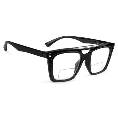 Double Bridge Square Bifocal Reading Glasses Women