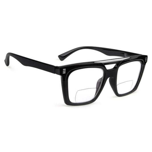 Double Bridge Square Bifocal Reading Glasses Women