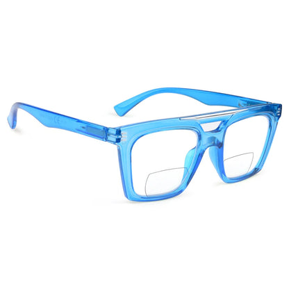 Double Bridge Square Bifocal Reading Glasses Women