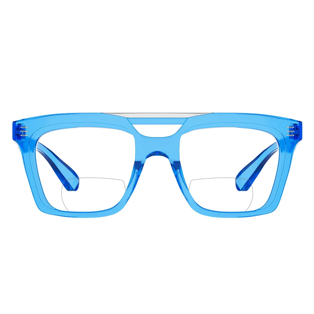 Double Bridge Square Bifocal Reading Glasses Women