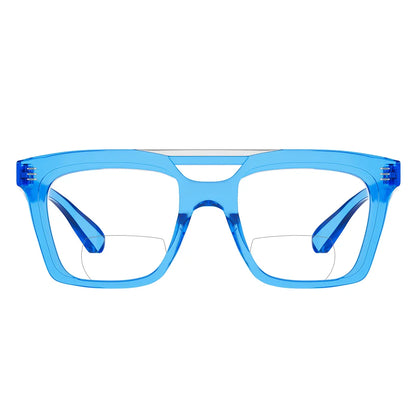 Double Bridge Square Bifocal Reading Glasses Women