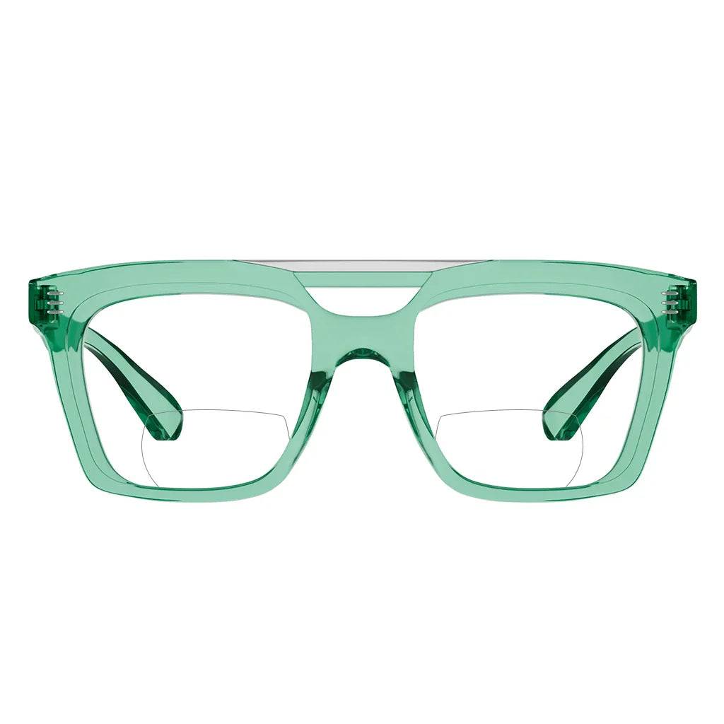 Double Bridge Square Bifocal Reading Glasses Women