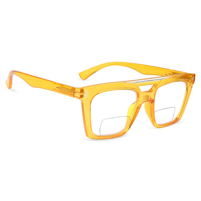 Double Bridge Square Bifocal Reading Glasses Women
