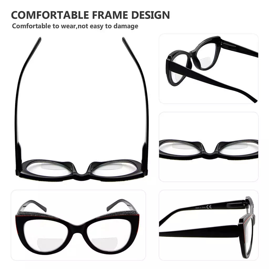 Cat-Eye Bifocal Reading Glasses for Women