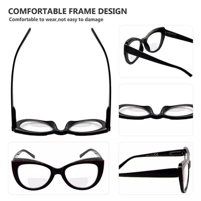 Cat-Eye Bifocal Reading Glasses for Women