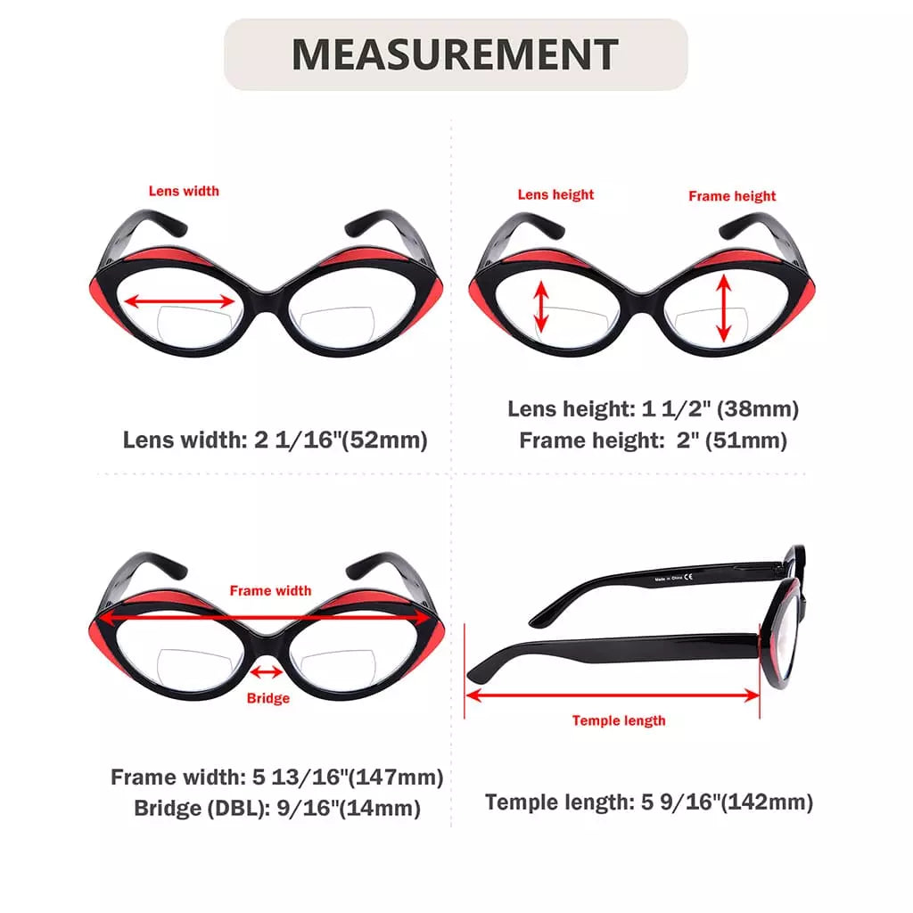 Oval Bifocal Reading Glasses Women