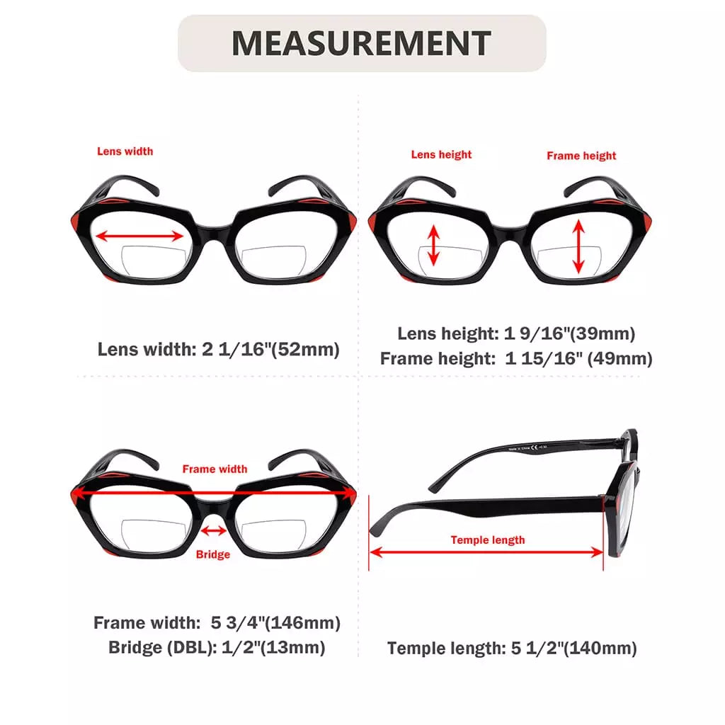Oval Bifocal Reading Glasses Women