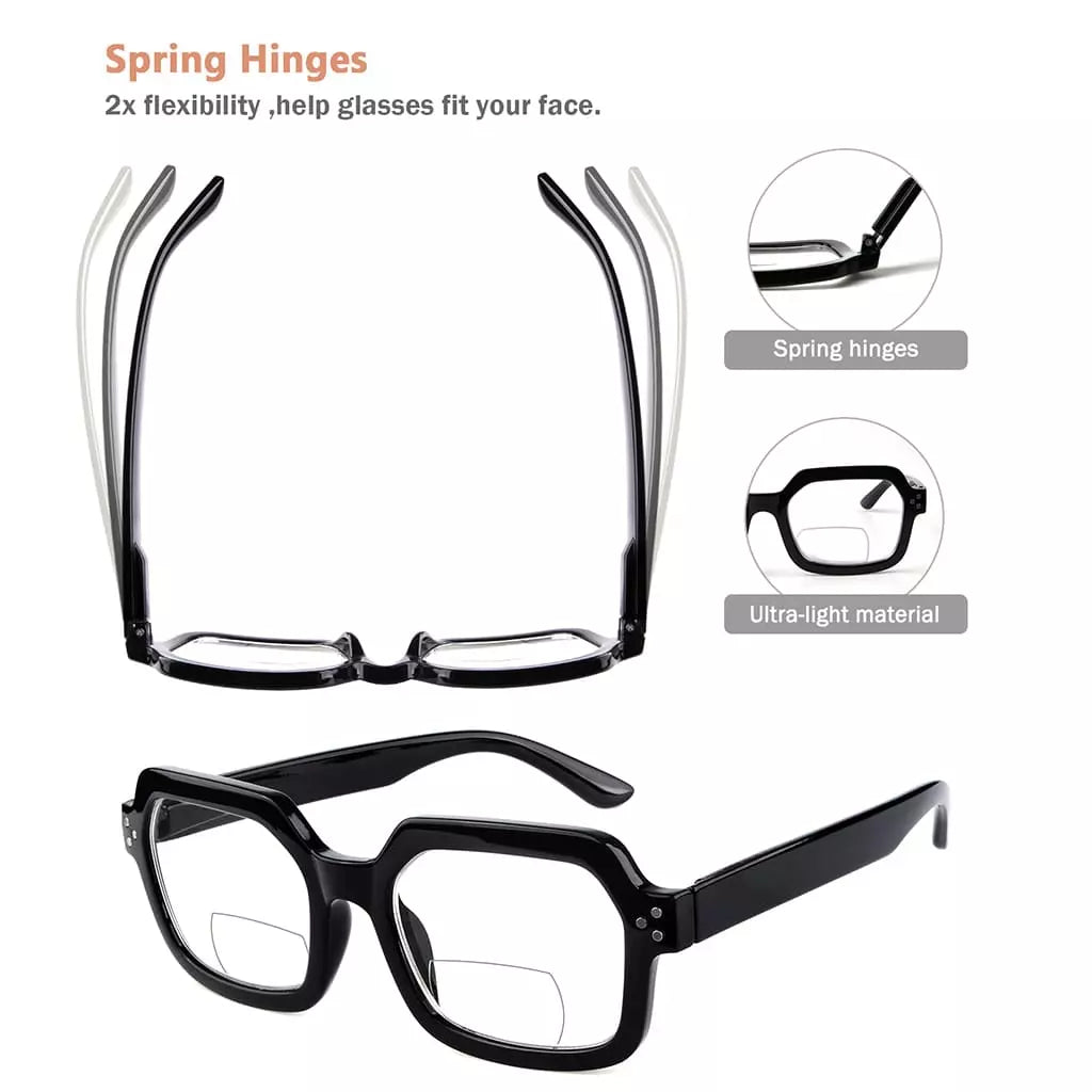 Hexagon Bifocal Reading Glasses Women