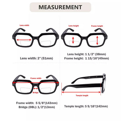 Hexagon Bifocal Reading Glasses Women