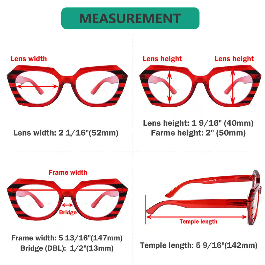 Oval Bifocal Reading Glasses Women