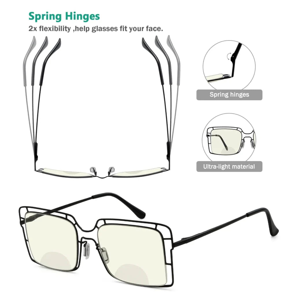 Bifocal Blue Light Blocking Reading Glasses Women