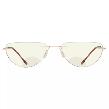 Half Moon Rimless Bifocal Blue Light Blocking Reading Glasses Men
