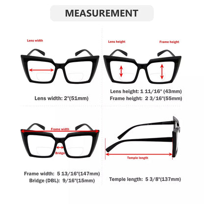 Oversized Transition Photochromic Bifocal Reading Glasses for Women