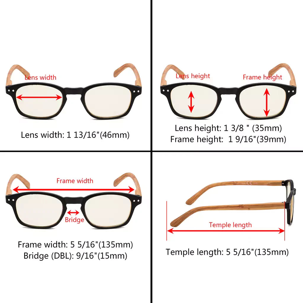 Bamboo Pattern Blue Light Blocking Reading Glasses for Men Women