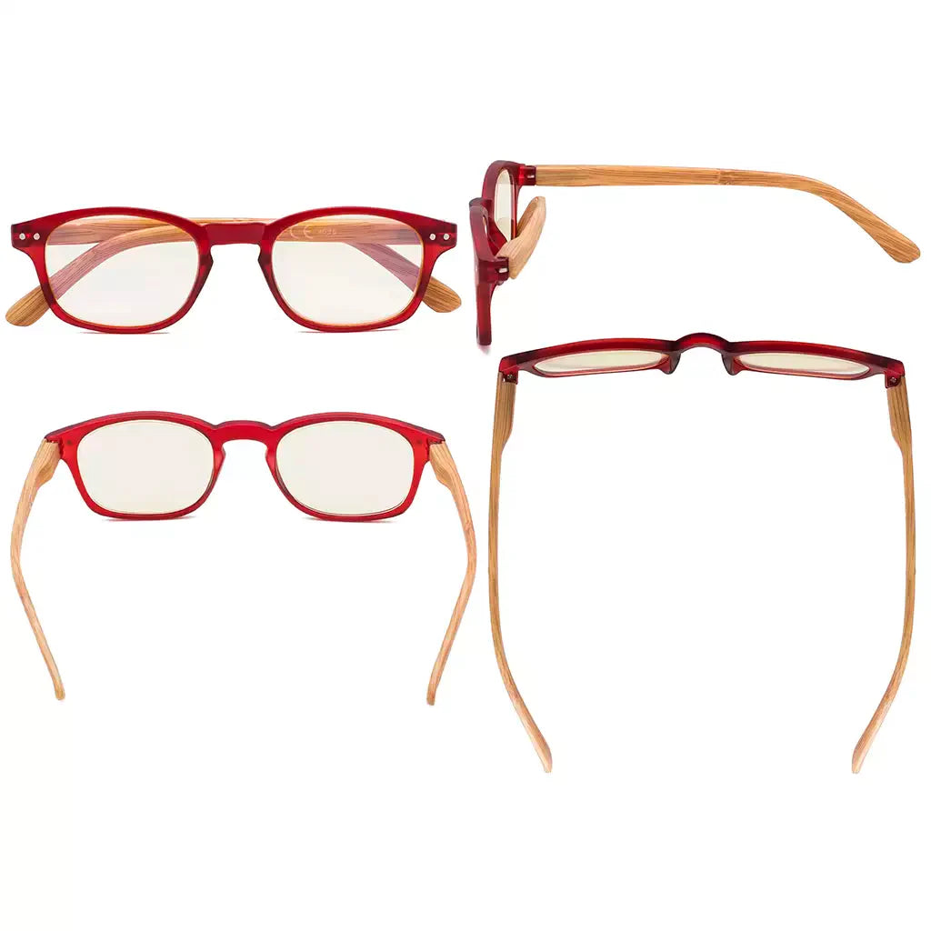 Bamboo Pattern Blue Light Blocking Reading Glasses for Men Women