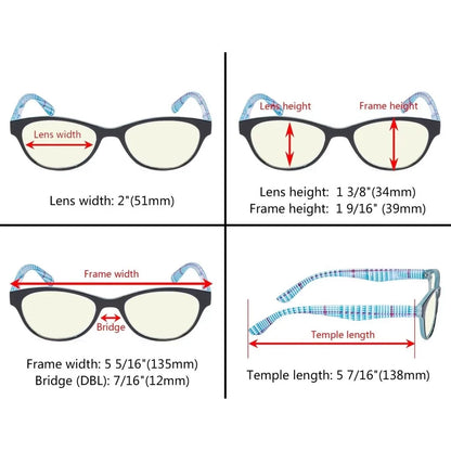 Cat Eye Patterned Blue Light Blocking Reading Glasses Women