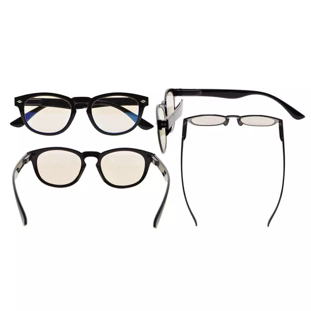 Oval Blue Light Blocking Reading Glasses Women Men