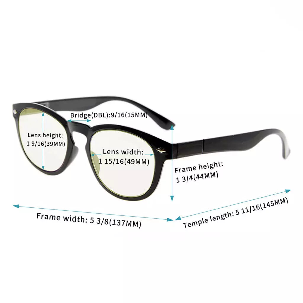 Oval Blue Light Blocking Reading Glasses Women Men