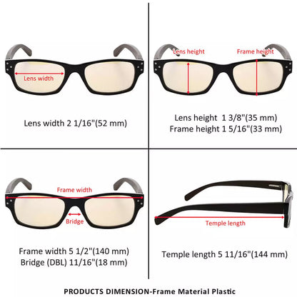 Blue Light Blocking Reading Glasses Readers Men Spring Hinges