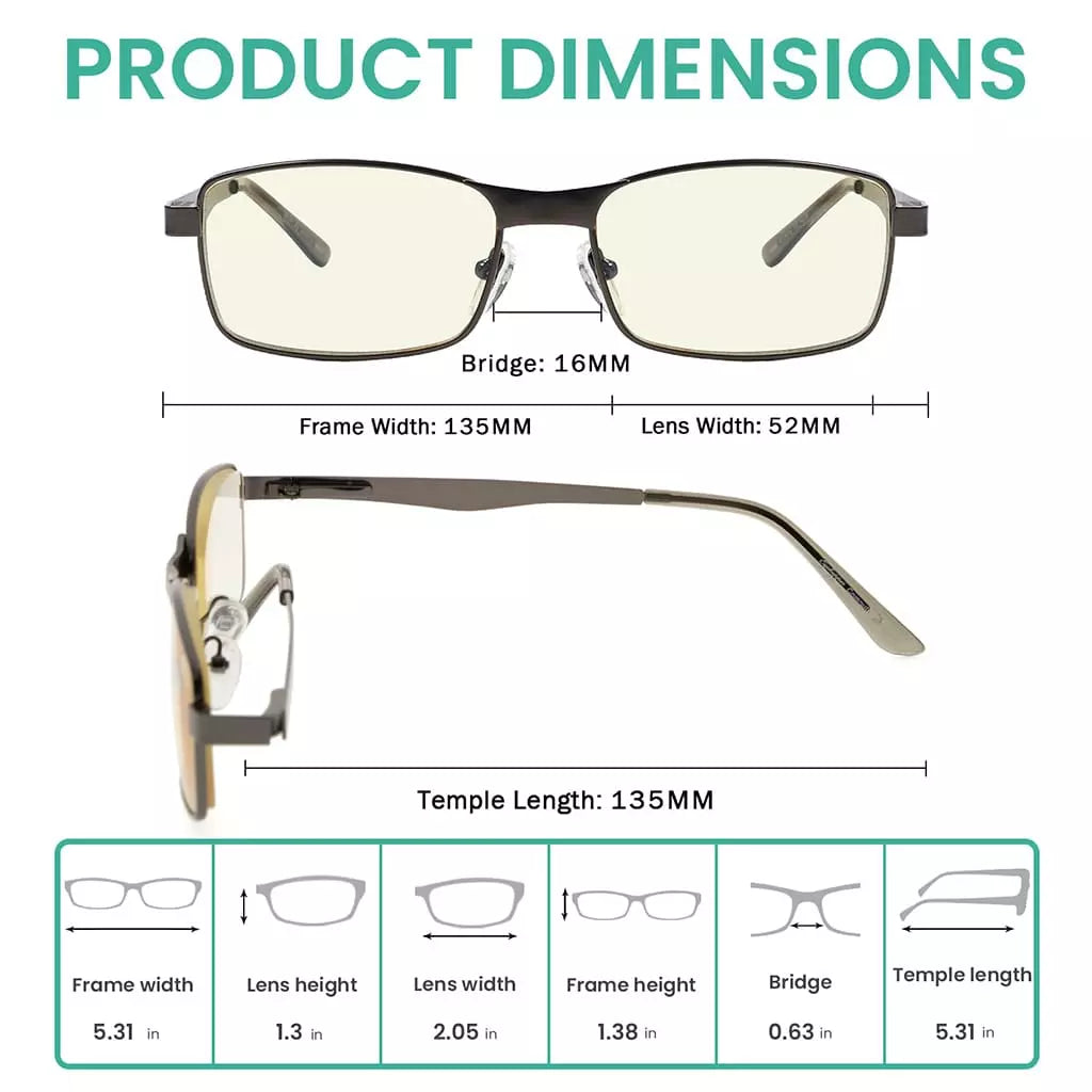 Blue Light Blocking Glasses Metal Men