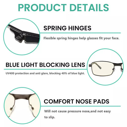 Blue Light Blocking Glasses Metal Men