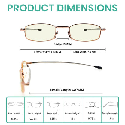 Telescopic Arms Folding Blue Light Blocking Reading Glasses for Women