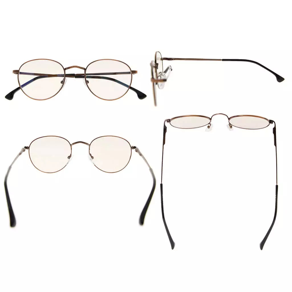Round Blue Light Blocking Reading Glasses Men Women