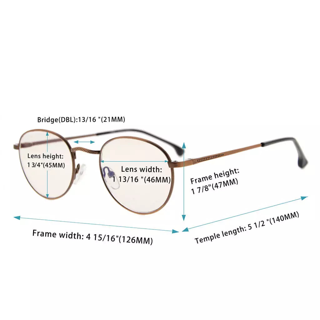Round Blue Light Blocking Reading Glasses Men Women