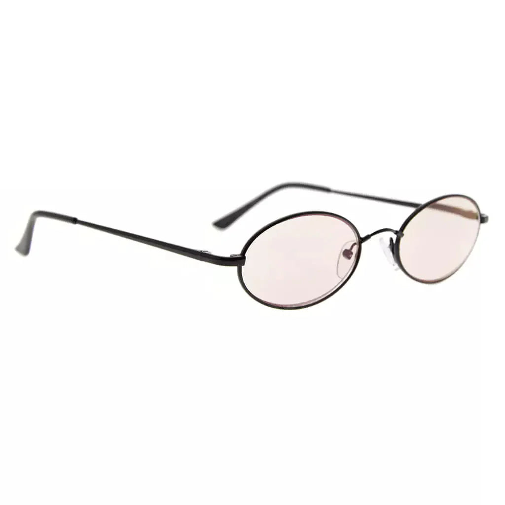 Small Oval Blue Light Blocking Reading Glasses Women Men Spring Hinges