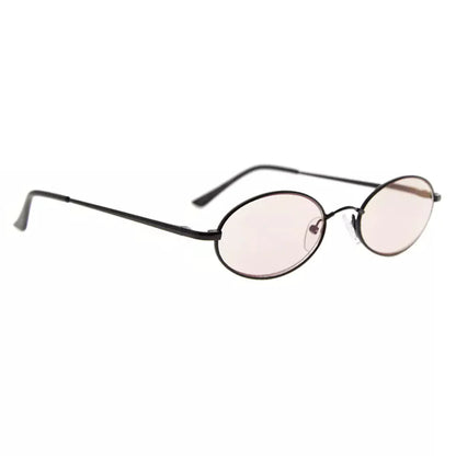 Small Oval Blue Light Blocking Reading Glasses Women Men Spring Hinges