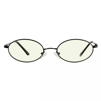 Small Oval Blue Light Blocking Reading Glasses Women Men Spring Hinges
