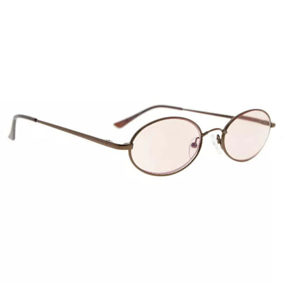 Small Oval Blue Light Blocking Reading Glasses Women Men Spring Hinges