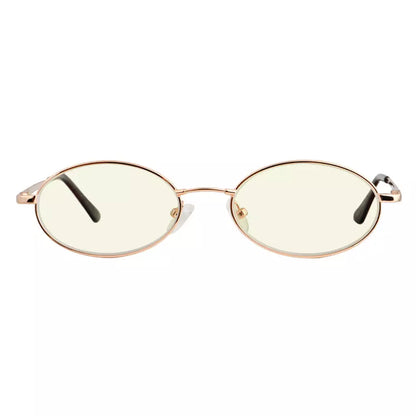 Small Oval Blue Light Blocking Reading Glasses Women Men Spring Hinges