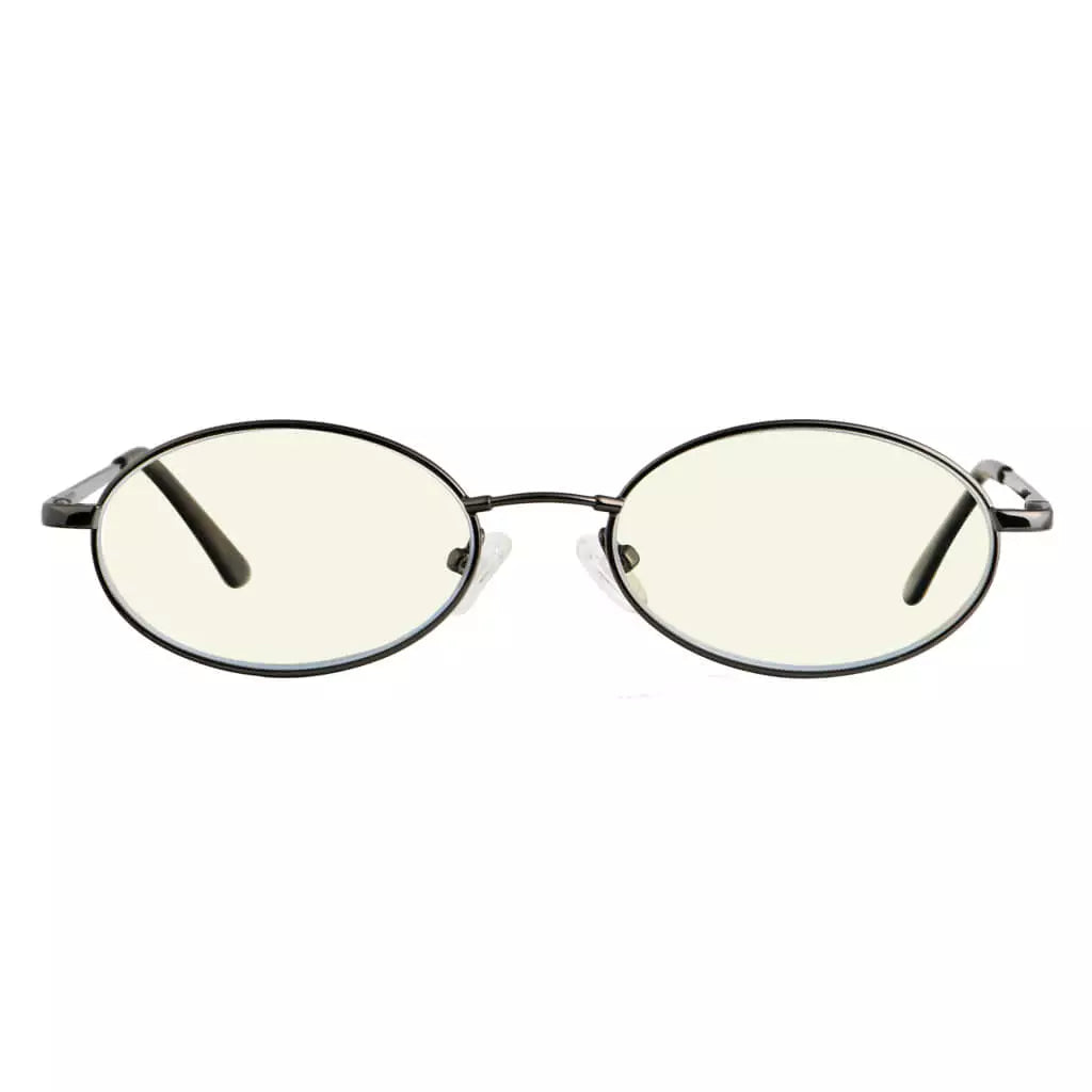 Small Oval Blue Light Blocking Reading Glasses Women Men Spring Hinges